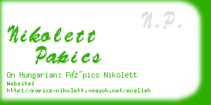 nikolett papics business card